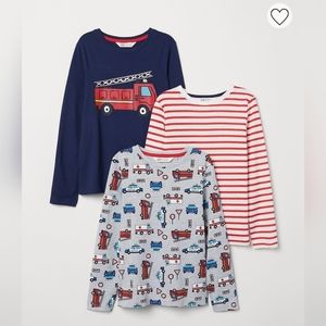 Bundle 4 boys  Longsleeve tops fire engine firetruck firefighter size 8-10
